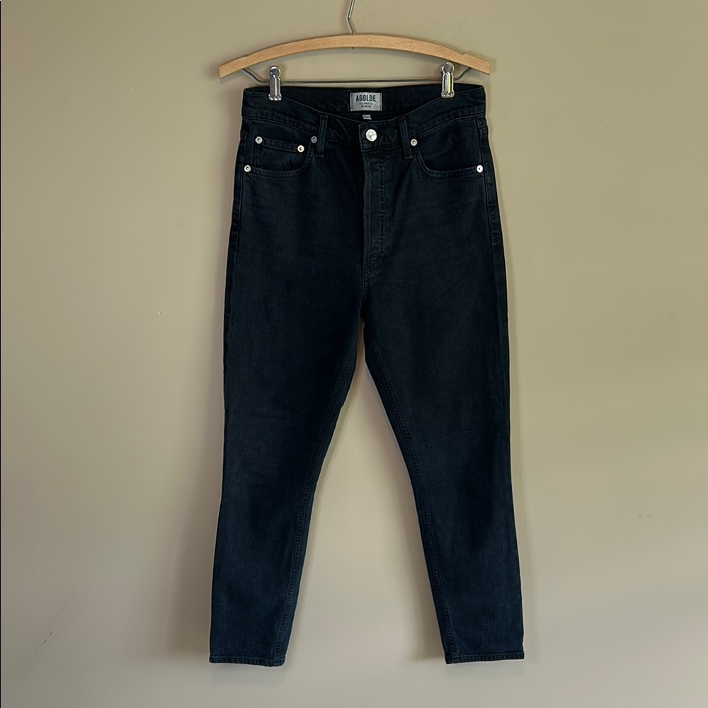 Agolde Black Revolve 90s Mid Rise Loose Fit Jeans in Snapshot